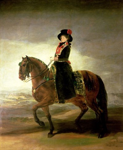 Reiterporträt von Königin Maria Luisa, Ehefrau von König Karl IV. von Spanien, 1799 von Francisco de Goya